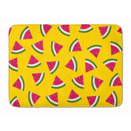 Carolines Treasures Watermelon on Yellow Machine Washable Memory Foam Mat BB5144RUG